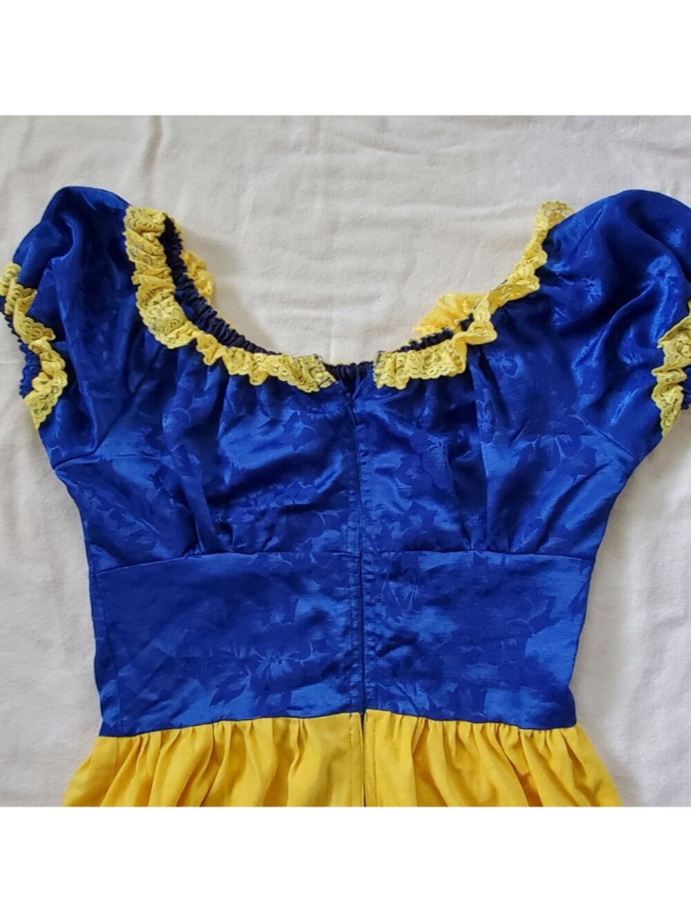 Costume Dress Corset Blue Yellow Short Sleeve Snow White Inspired Handmade - Picture 8 of 14